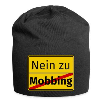 Nein zu Mobbing Ärgern Mobben Geschenk Stop - Jersey-Beanie - Schwarz - Vorne