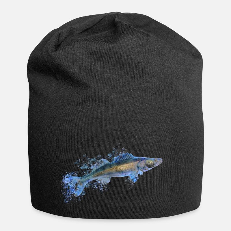 Frostiger Zander Angler - Jersey-Beanie - Schwarz