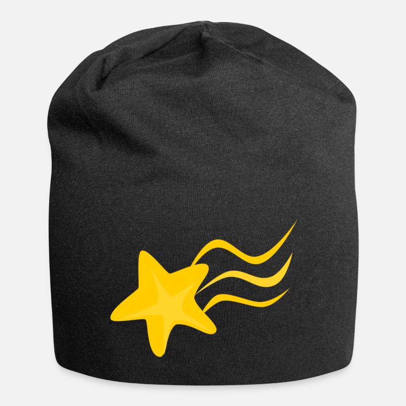 Sternschnuppe - Jersey-Beanie - Schwarz