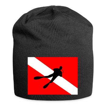 Taucherflagge - Jersey-Beanie - Schwarz - Vorne