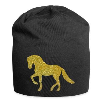 Cheval d'or - Bonnet en jersey - noir - Devant