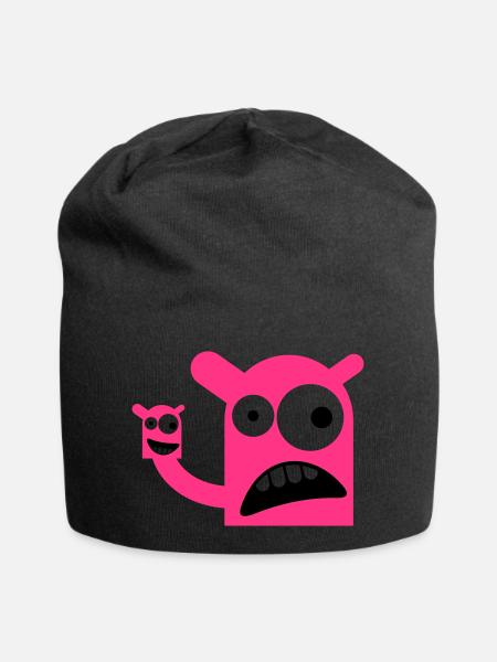 Ein Monster mit einer Monster-Puppe - Jersey-Beanie - Schwarz