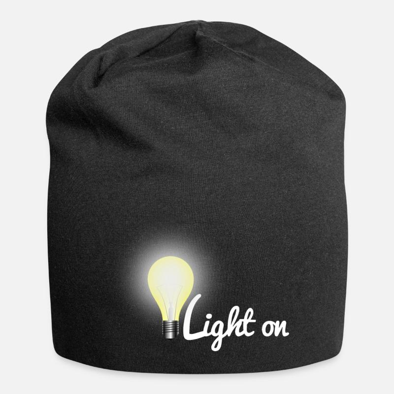 Licht an Glühbirne - Jersey-Beanie - Schwarz