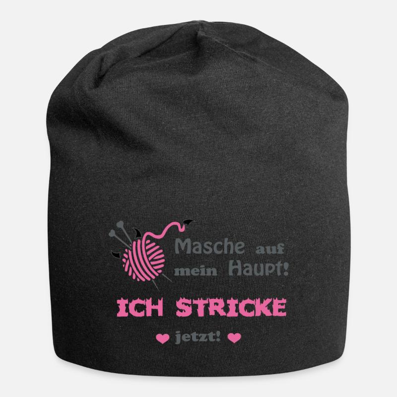 Stricken - Jersey-Beanie - Schwarz