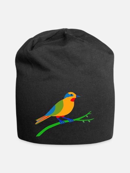mehrfarbiger vogel - Bonnet en jersey - noir