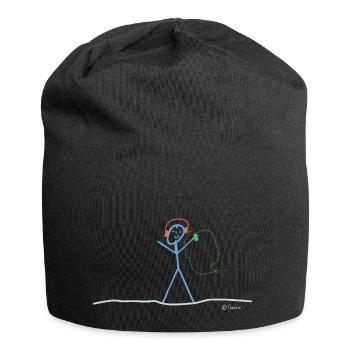 Écoutez des chiffres de musique, écouteurs passe-temps - Bonnet en jersey - noir - Devant