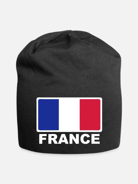 France drapeau tricolore - Bonnet en jersey - noir