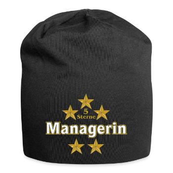 Vom Grafik Designer--5 Sterne Managerin - Jersey-Beanie - Schwarz - Vorne