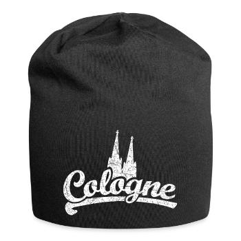 Cologne Classic Köln mit Kölner Dom (Vintage/Weiß) - Jersey-Beanie - Schwarz - Vorne
