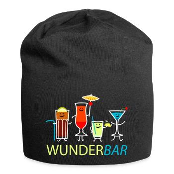 Wunderbar (b) - Jersey-Beanie - Schwarz - Vorne