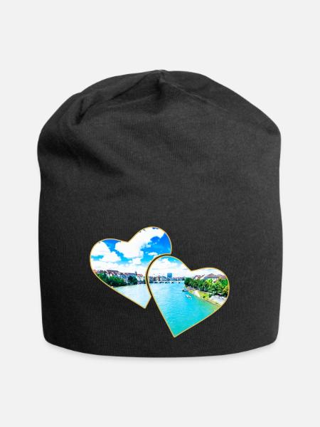 Basel - Jersey-Beanie - Schwarz
