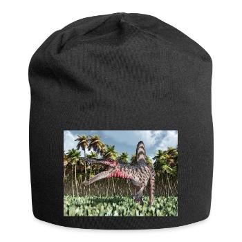 Dinosaurier Spinosaurus im Dschungel - Jersey-Beanie - Schwarz - Vorne