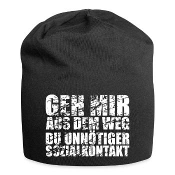 Geh mir aus dem Weg du unnötiger Sozialkontakt - Jersey-Beanie - Schwarz - Vorne