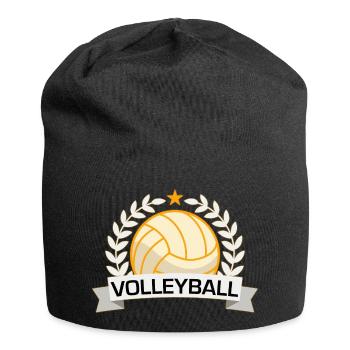 Volleyball Sieg-Abzeichen - Jersey-Beanie - Schwarz - Vorne