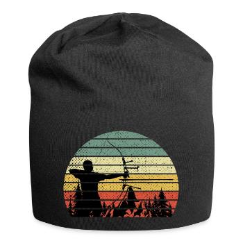 Vintage bow shooting arrow and bow - Jersey Beanie - black - Front