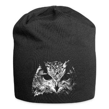 Hibou effrayant - Bonnet en jersey - noir - Devant
