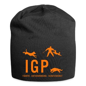 IGP Hundesport - ORANGE - Jersey-Beanie - Schwarz - Vorne