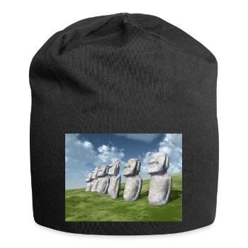 Statues Moai sur l’île de Pâques - Bonnet en jersey - noir - Devant