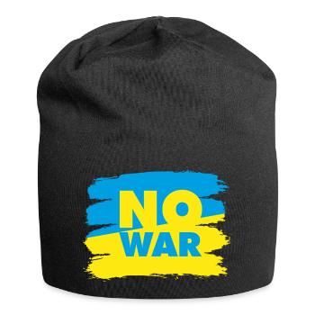 Frieden Ukraine no war Peace мир Krieg Flagge - Jersey-Beanie - Schwarz - Vorne