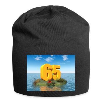 Jahreszahl 65 - Jersey-Beanie - Schwarz - Vorne