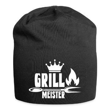 Feuriger Grillmeister mit Krone - Jersey-Beanie - Schwarz - Vorne