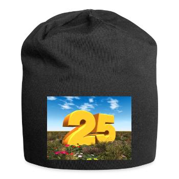 Jahreszahl 25 - Jersey-Beanie - Schwarz - Vorne