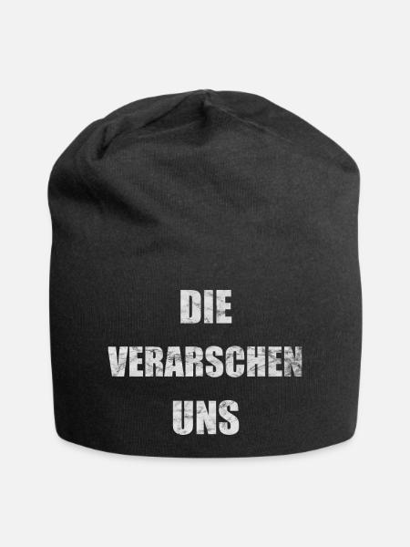Die verarschen uns - Jersey-Beanie - Schwarz