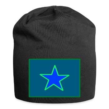 Étoile Vert Bleu - Bonnet en jersey - noir - Devant