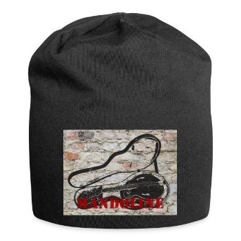 Mandoline (Bluegrass-Mandoline Streetart) - Jersey-Beanie - Schwarz - Vorne