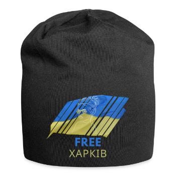 Free Харків T-Shirt Ukraine Flagge Frau Geschenk - Jersey-Beanie - Schwarz - Vorne