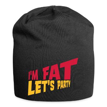 im fat lets party - Jersey-Beanie - Schwarz - Vorne