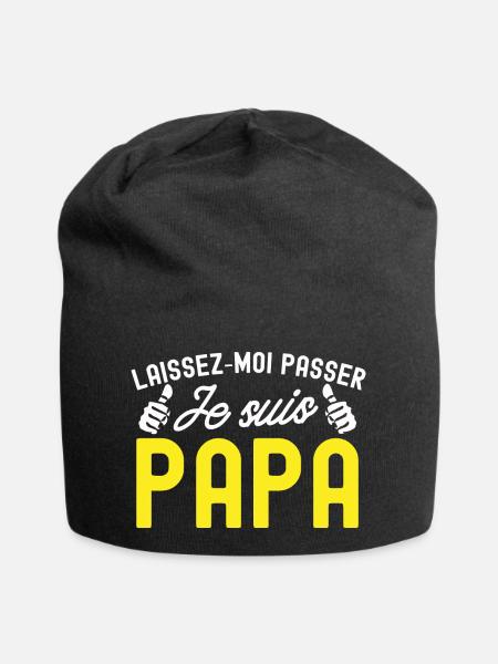 je suis papa / super papa - Bonnet en jersey - noir