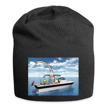 Pêcheurs en haute mer et monstres marins - Bonnet en jersey - noir - Devant