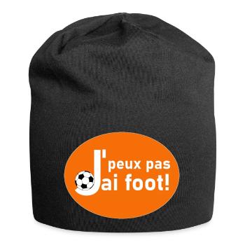 J'peux pas J'ai foot - Bonnet en jersey - noir - Devant