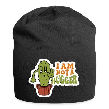 Ich bin kein Hugger Sarkastic Cactus Design - Jersey-Beanie - Schwarz - Vorne