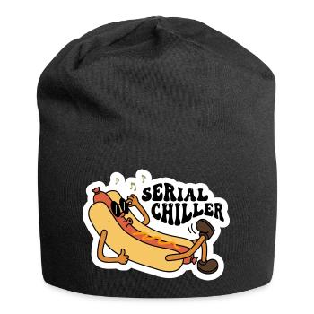 Conception de hot-dog sarcastique de refroidisseur en série - Bonnet en jersey - noir - Devant