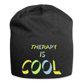 therapy is cool Quote - Jersey Beanie - black - Front