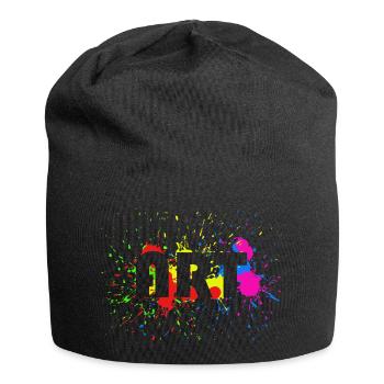 Kunst - abstrakte Farbflecken Design - Art - Jersey-Beanie - Schwarz - Vorne