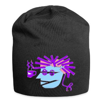 Leo der blaue Punk - Jersey-Beanie - Schwarz - Vorne