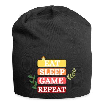 Eating / Sleeping / Gambling / Repeating - Jersey Beanie - black - Front