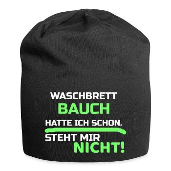 Lustige Sprüche - Jersey-Beanie - Schwarz - Vorne
