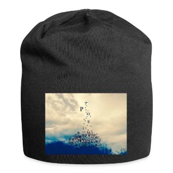 Pas de guerre, mais un poème - Bonnet en jersey - noir - Devant