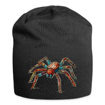 -looking large spider in colorful - Jersey Beanie - black - Front