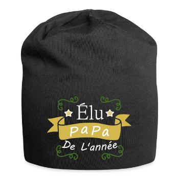 Elu papa de l'année - Bonnet en jersey - noir - Devant