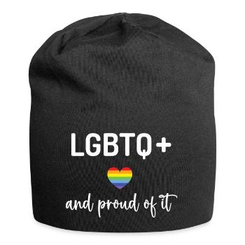 Mois de la fierté - LGBTQ+ et fiers de l’être - Bonnet en jersey - noir - Devant