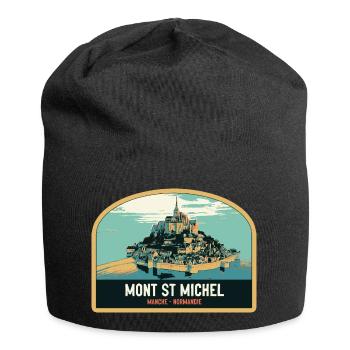 Illustration panoramique du Mont Saint Michel - Bonnet en jersey - noir - Devant