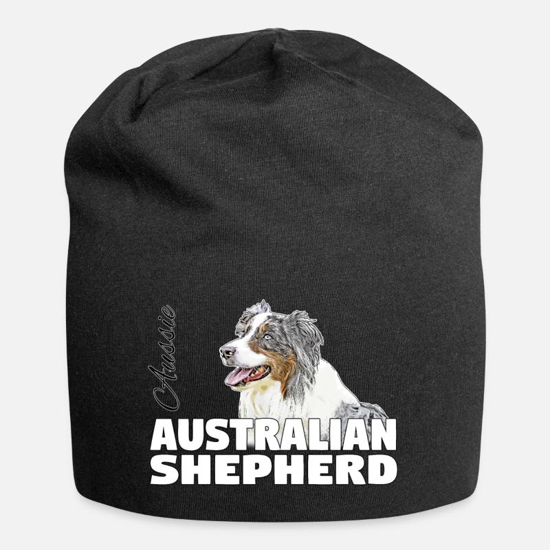 Australian Shepherd - Jersey-Beanie - Schwarz