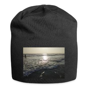 Mer, plage, vague, surf - Bonnet en jersey - noir - Devant