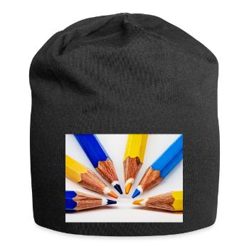 Crayons de couleur - Bonnet en jersey - noir - Devant