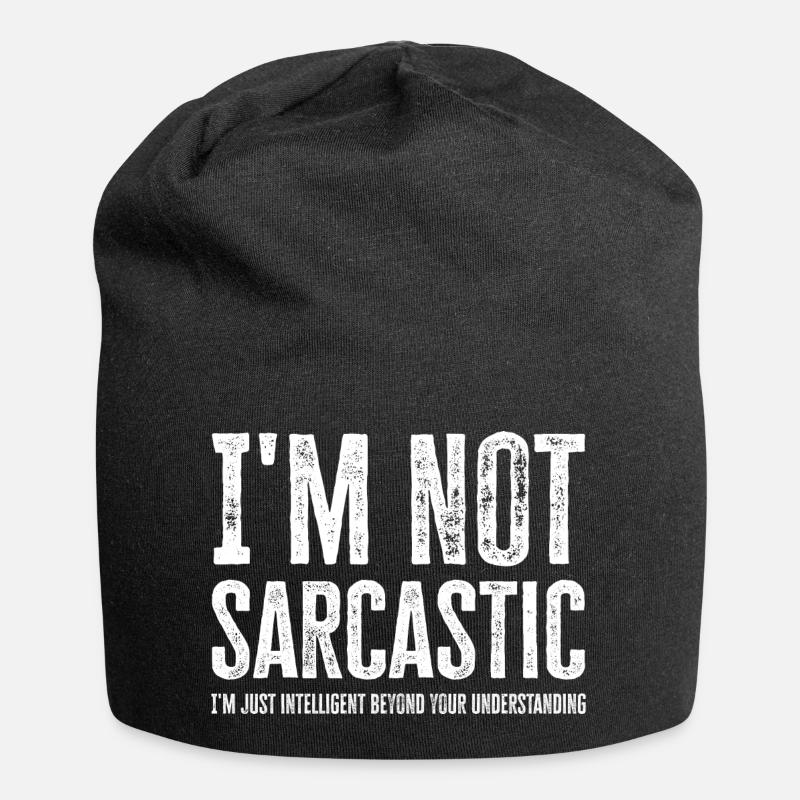 Ich bin nicht sarkastisch. Nur intellektuell fortgeschritten - Jersey-Beanie - Schwarz